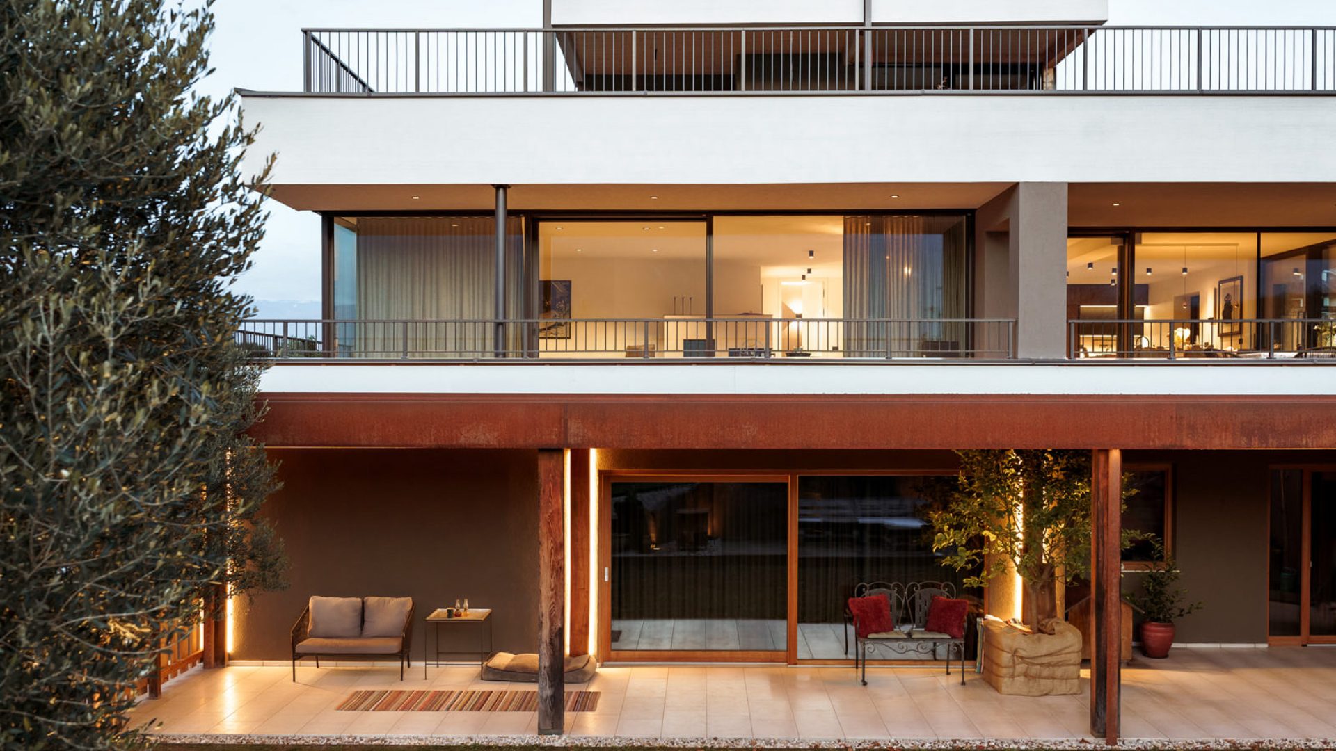 Cortenstahl, moderne Architektur